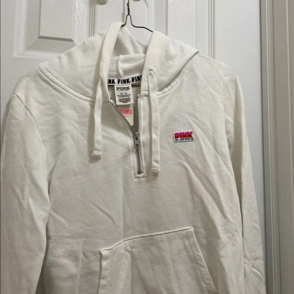 Pink hoodie white color